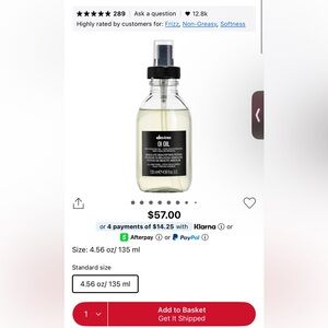 Davines OI Hair Oil Anti Frizz Oil 135 ml 4.56 fl oz - used